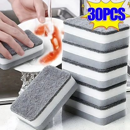 30pcs Dishwashing Reusable Washable Sponge